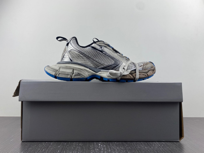 B*ALENCIAGA 3XL SNEAKER WORN-OUT IN DARK GREY 734734 W3XL2 9065