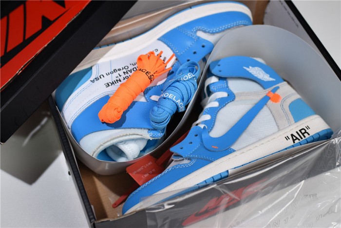 OW Air Jordan 1 Powder Blue UNC AQ0818-148
