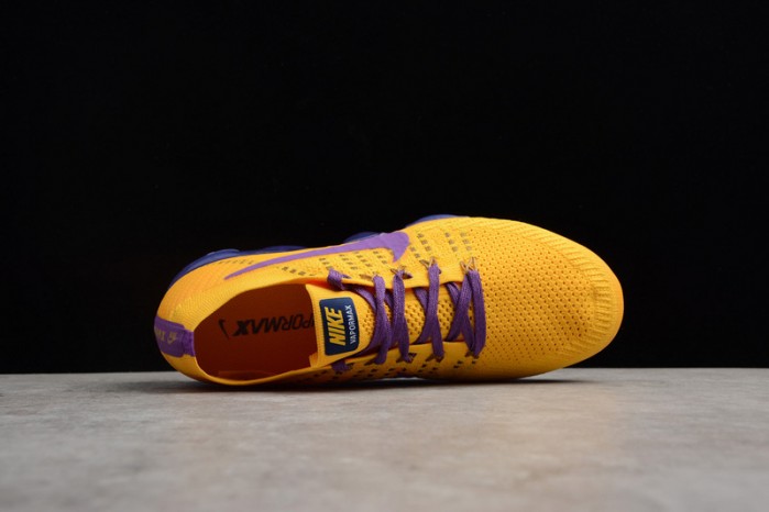 Nike Air VaporMax Flyknit 2018 Lemon Yellow/Purple mens AA3858-104