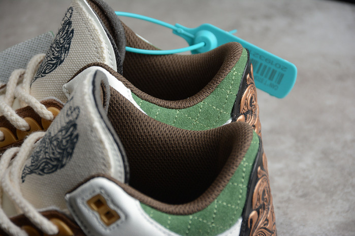 Air Jordan 3 Retro SE White Dark Brown Green Shoes 398614-500