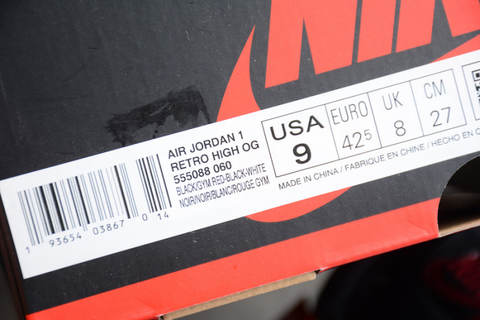 Jordan 1 Retro High Black Satin Gym Red - 555088-060