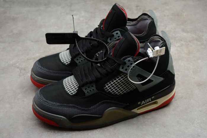 OW x Air Jordan 4 “Bred” CV9388-001