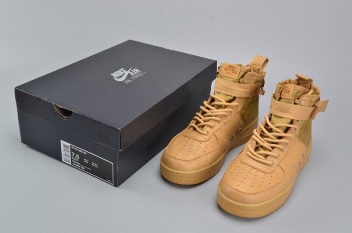 Nike SF Air Force 1 Mid Elemental Gold Leather Shoes AA3966-700